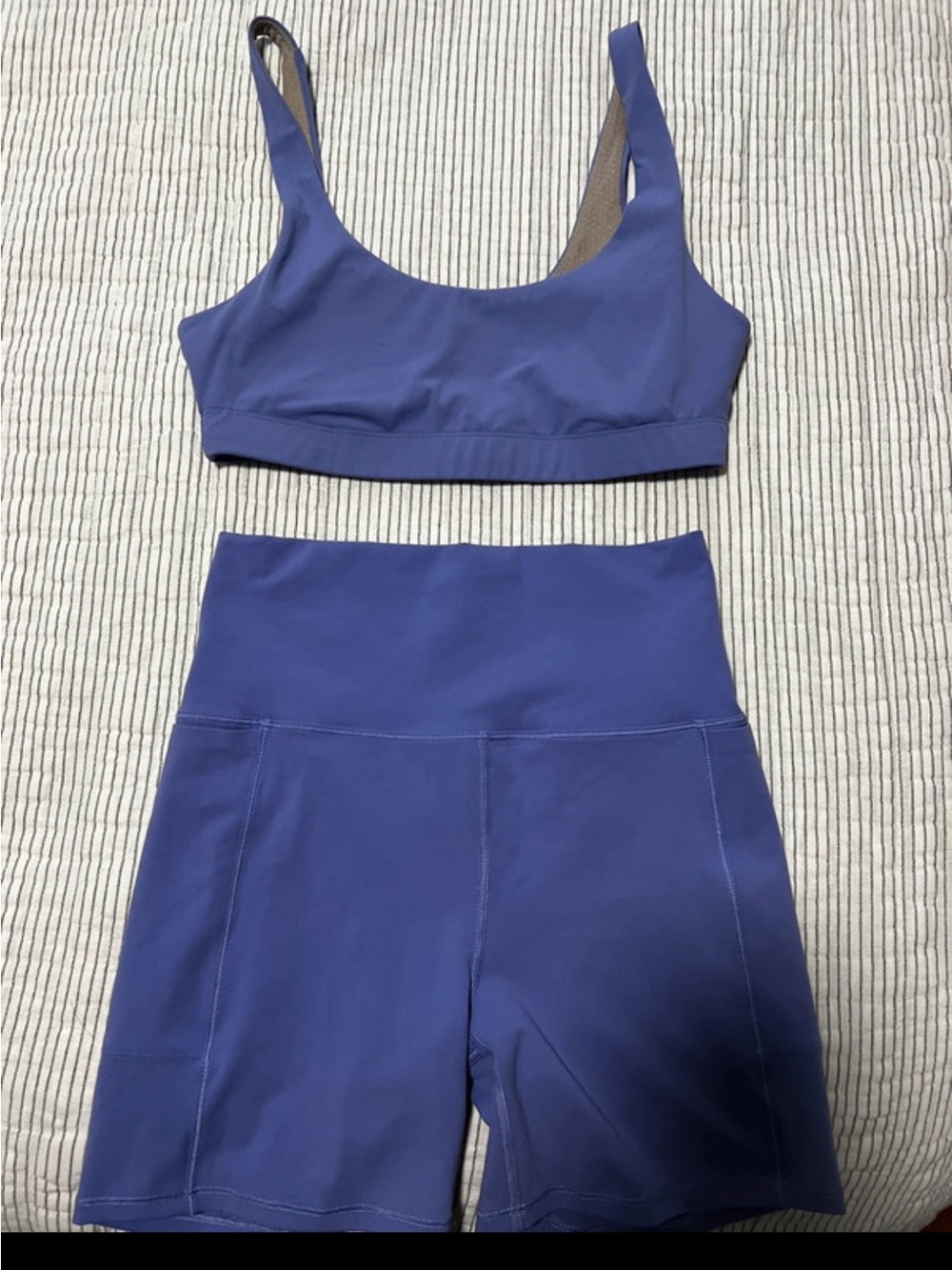 Vuori High-Waist Performance Shorts and Sports Bra Set - Purple